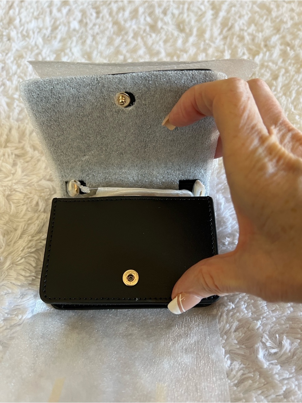 Coach Signature Mini Wallet on Gold Chain Brown/Black Canvas with Gold Logo - Picture 7 of 12